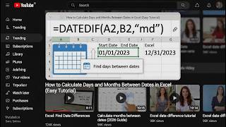 How to Calculate Days, Months & Years Between Two Dates in Excel (2026 Tutorial)