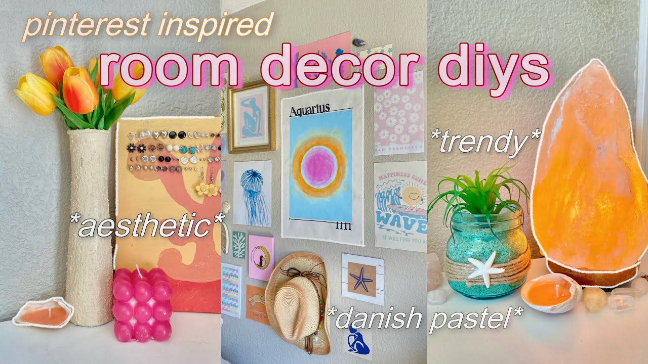 DIY AESTHETIC ROOM DECOR!! *pinterest/tiktok inspired diys* ⛅️🍃🌸 - YouTube