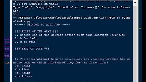 Simple Quiz App with JSON in Python