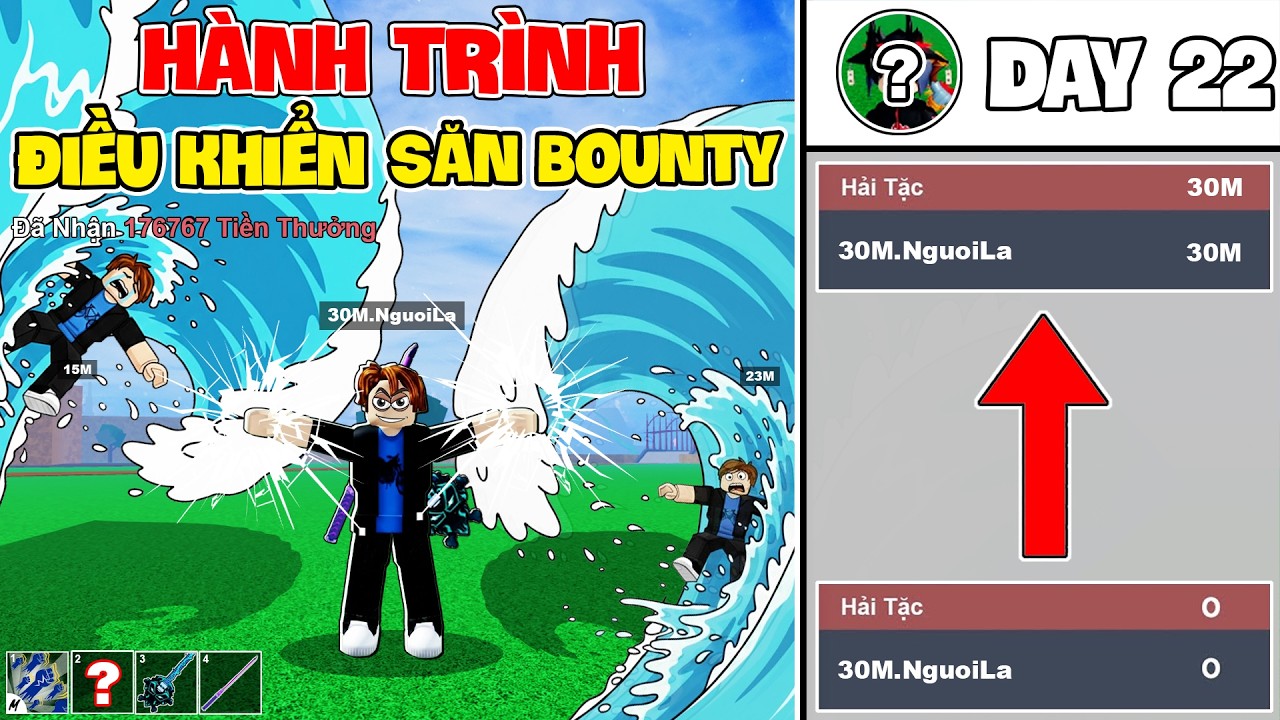 Hành Trình 30M Bounty Nhưng Người Lạ Điều Khiển Trong Blox Fruit | Day 22