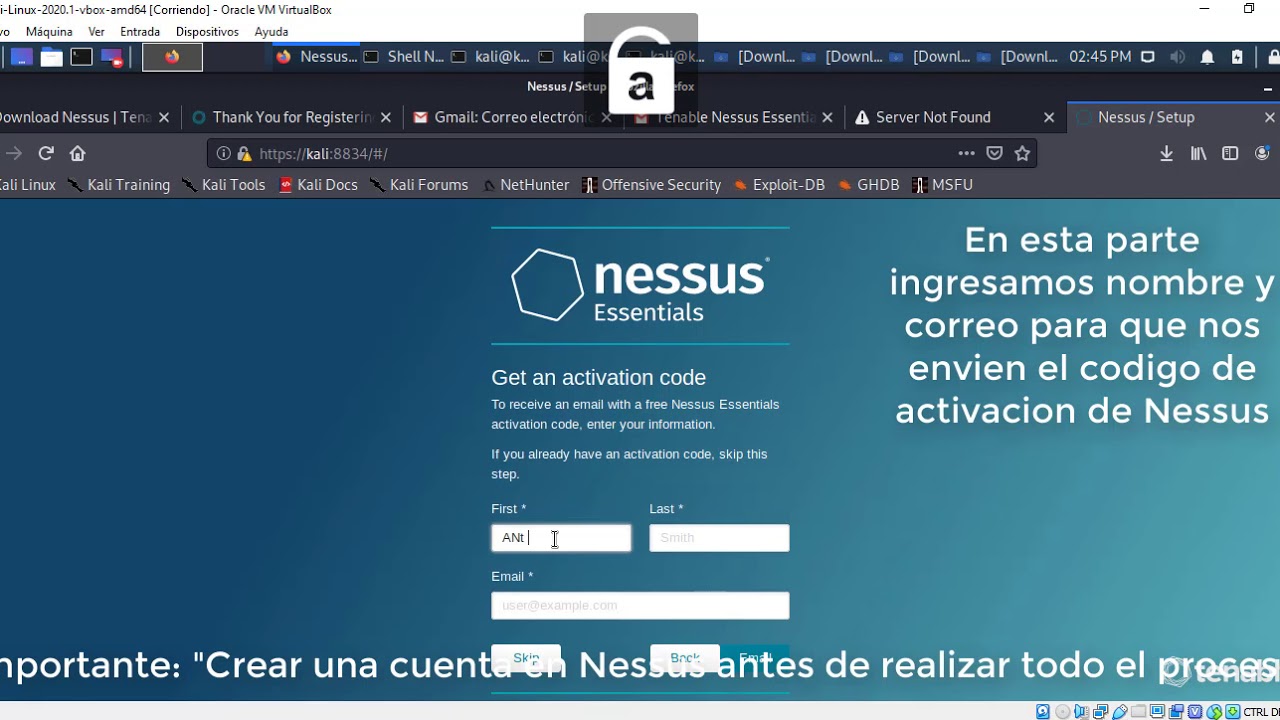 Descargar e Instalar Nessus en Kali Linux 64 bits (Software para