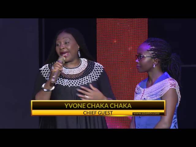 Kansiime Anne and Yvonne ChakaChaka on #iamkansiime stage. Kansiime Anne. African comedy class=