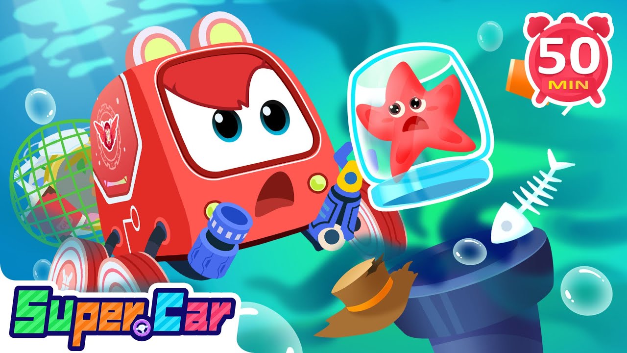 海洋大清潔｜車車保護藍色家園 🧹🌊｜環保教育 ♻️｜動手能力 👐｜幼兒成長故事 📚｜超級汽車 🚗