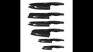 Hecef Black Oxide Kitchen Knife Set Sharp Stainless Steel Professional Chef Cutlery #foodies screenshot 3