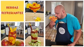 BEBIDAS REFRESCANTES | Cómo preparar una Mangoneada, Pepino con Chile y Margarita de Mango
