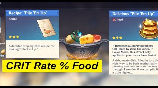 Cooking Pile Em Up Crit Rate Increase Food Recipe Location Is Sara Genshin Impact Youtube