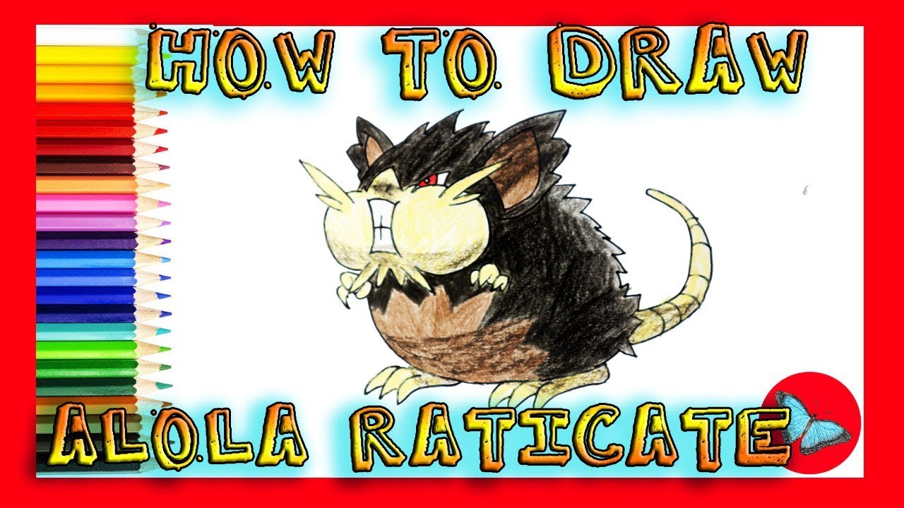 How To Draw Alola Raticate From Pokemon Coloring And Drawing For Kids Youtube