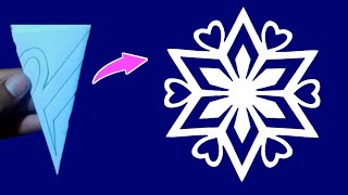Snowflake Paper Cutting | How To Make Paper Snowflake | Christmas Decoration | Indian Craft