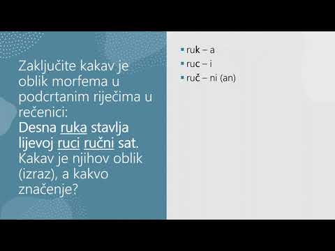 Hrvatski jezik 3. razred SŠ - Morfem i morfemska analiza