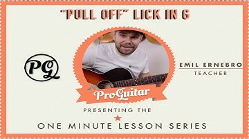 Emil Ernebro Lesson - Fast "Pull Off" Lick in G