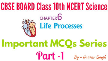 Class 10th NCERT Science Chapter 6 Life Processes Important MCQs Series Part -1 For Board Exam 2021
