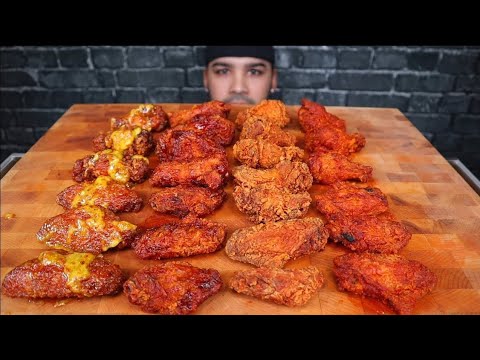 (ASMR NO TALKING) Trying Popeye's New Wing Flavors