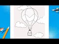 How to draw a Hot Air Balloon - Easy - Step by Step