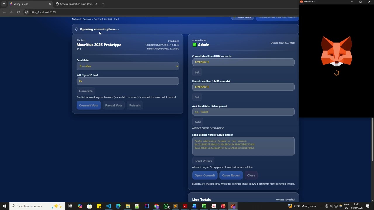 Blockchain Powered Secure Voting System – Prototype Demonstration