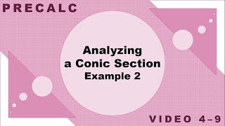 Precalc 4-9 | Analyzing a conic, example 2