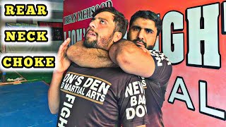 SELF DEFENSE NECK CHOKE ||How to escape from Rear neck choke|| irfan mehsood #selfdefence #mma