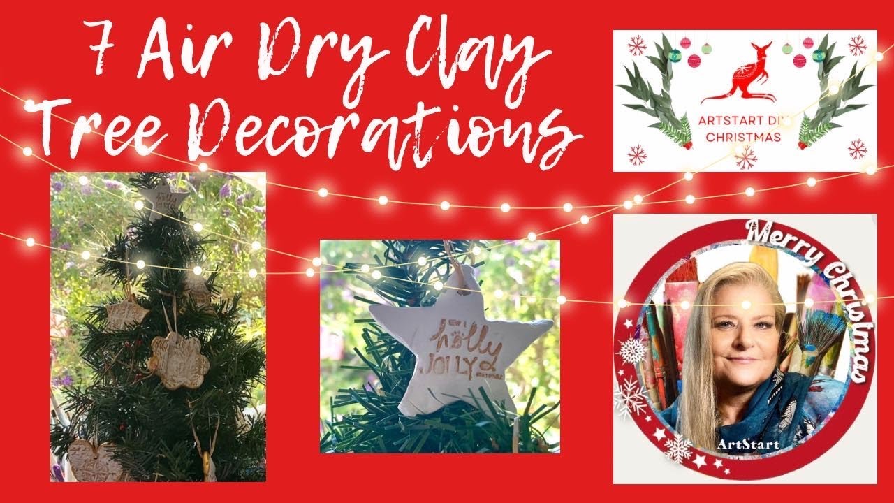 7 Stamped Air Dry Clay Ornaments ArtStart DIY Christmas YouTube