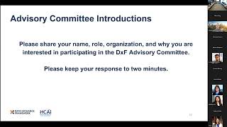 DxF Stakeholder Advisory Committee Meeting #1