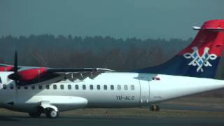 Air Serbia ATR 72-202 takeoff @ Brnik airport ( LJU/LJLJ ) HD