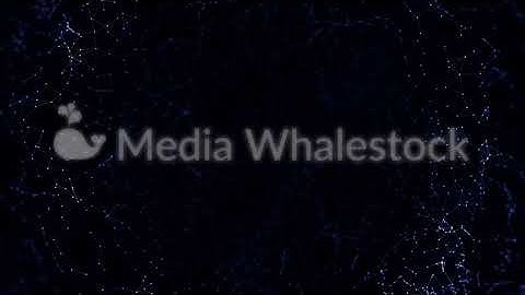 Blue plexus texture with dots, lines, triangles flowing on black background, seamless loop