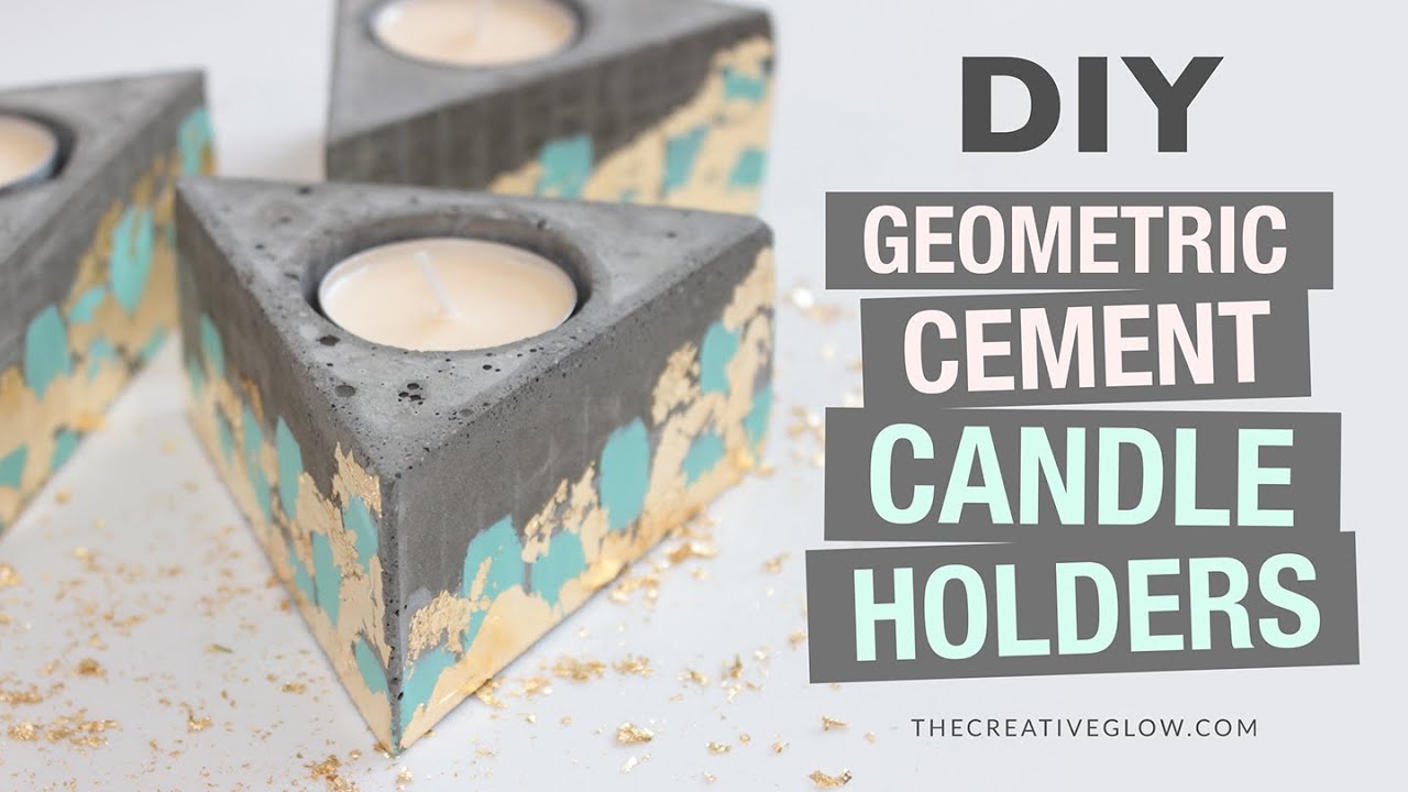 DIY Cement Geometric Candle Holders - YouTube