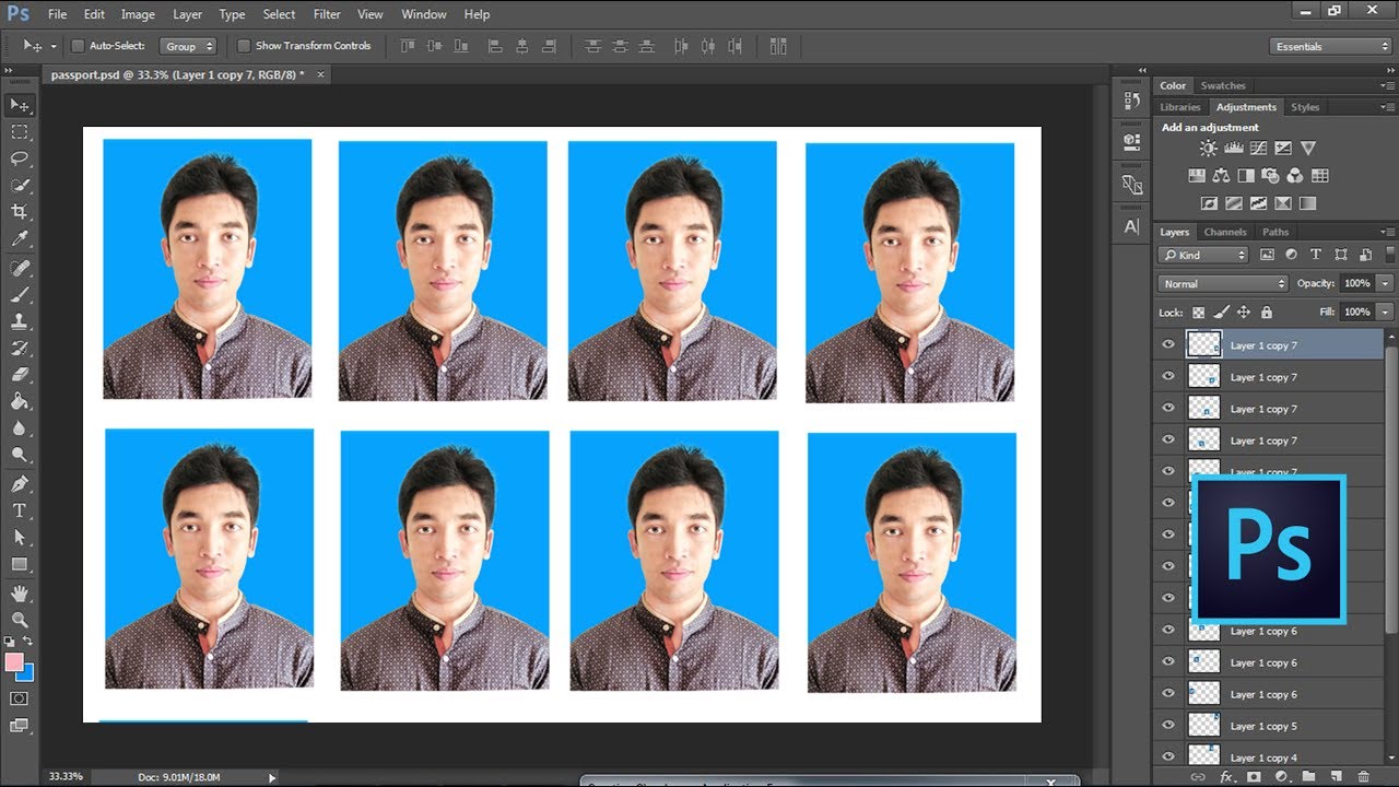 how-to-create-a-complete-passport-size-photo-in-photoshop-cs6-cc-youtube