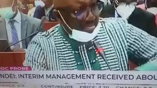 A Nigerian Government official  faints during hearing