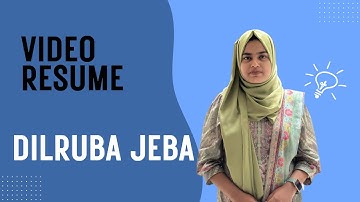 Video Resume || Dilruba Jeba || Daffodil International University ||
