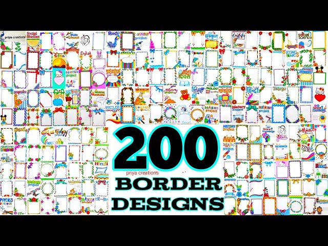 200 Border Designs | 100 Border Designs Compilation | 50 Border Designs for project | 200 borders class=