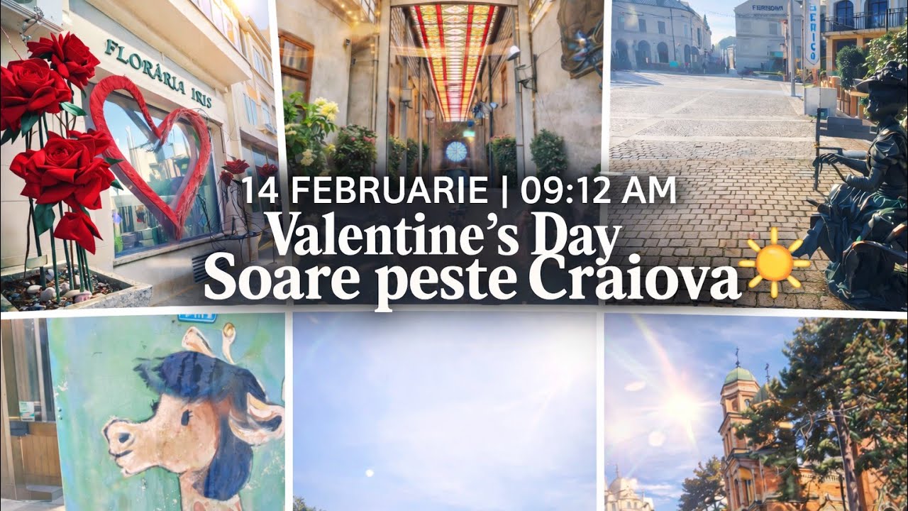 🌞 Dimineață de Valentine’s Day în Craiova – iubire și soare în aer 💕