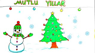 🎄New Year Picture Drawing - 🎁Christmas Tree Drawing - New Year Drawings - Winter Picture Drawing