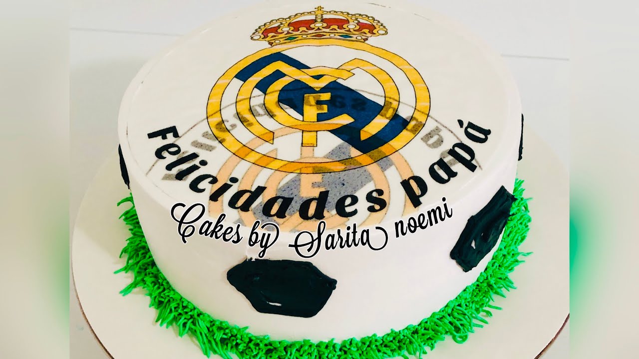 Como decorar un pastel para hombre del REAL MADRID con papel de arroz! -  YouTube