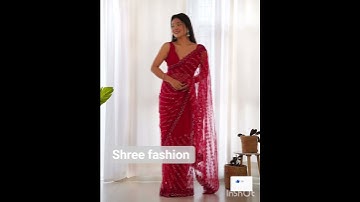 ❤️ Designer embroidered butterfly net saree❤️#redlove #sequence #thread #cutwork #youtube #shorts