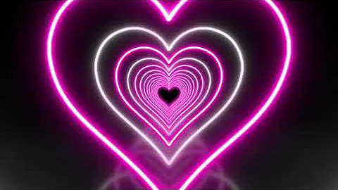 Neon Lights Love PINK Heart Tunnel Abstract Background Video Loop Romantic Heart [2 Hours] 4k 60fps