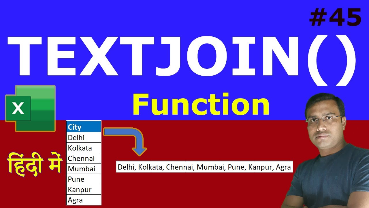 How to Use TEXTJOIN Function in Excel | Explained in Hindi | Excel ...