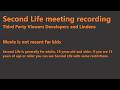 Second Life: Third Party Viewer meeting (12 June 2026) (text only)