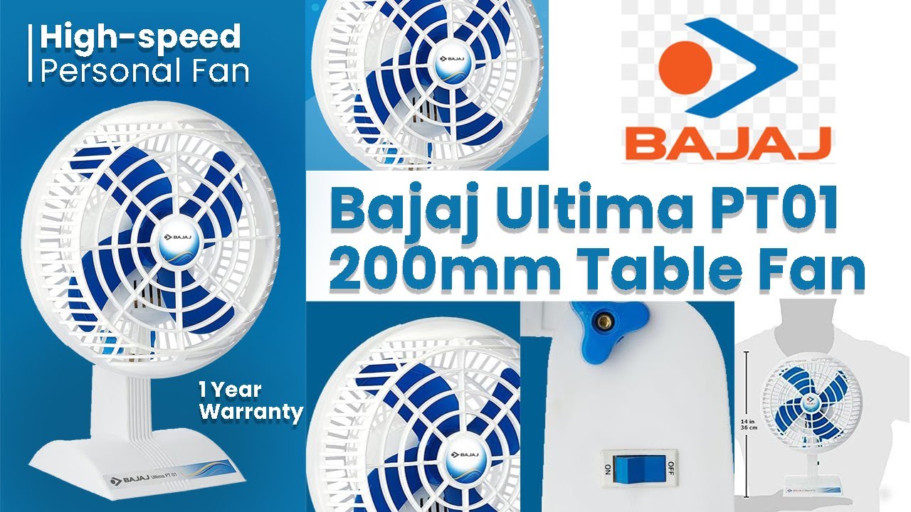 Bajaj Ultima PT01 Table Fan | Best & Perfect Compact Fan for Home & Office with Warranty