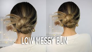 60 SECOND LOW MESSY BUN TUTORIAL ⚪️