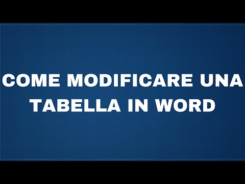 Video: Come Dividere Una Tabella In Word