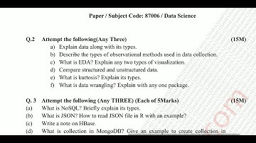 Data Science Previous Year Question Paper | NMIMS, PSGCT, BITS, AU, ISI | University Exams