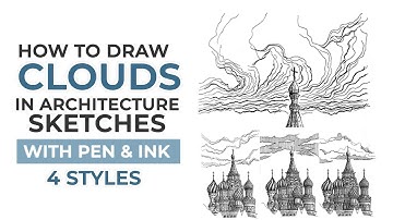 How to Draw CLOUDS & SKY in Architectural Sketches | PEN & INK