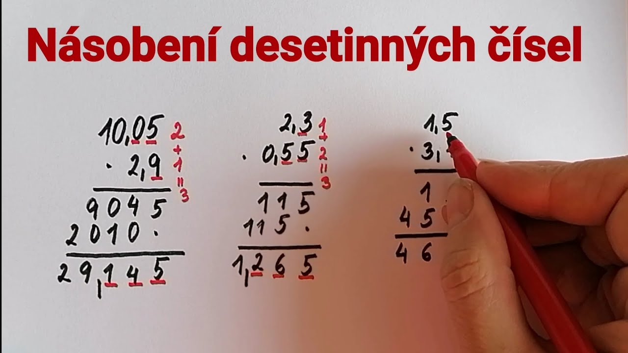 Násobení desetinných čísel - YouTube