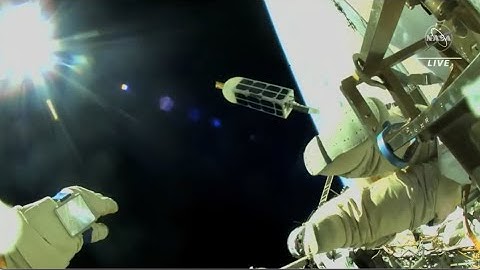 Cubesat hits space station solar array 