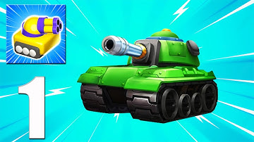 Tanks Merge - Gameplay Walkthrough Part 1 Tutorial Assembling an army of tanks (Android, iOS)