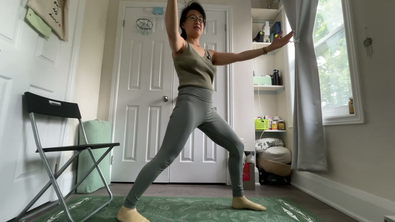 20-Min Gentle Yoga for Shoulder & Mid-Back Release | Chair-Supported Standing Practice