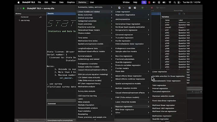 New in Stata 19: Bayesian variable selection for linear regression