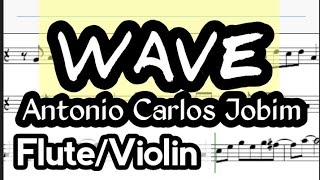 Wave Flute or Violin Sheet Music Backing Track Play Along Partitura