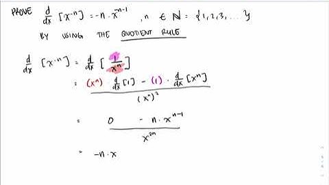 Proving the power rule for negative integers (Differentiation)