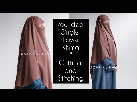 Rounded Khimar Hijab cutting and stitching/ trending  khimar jilbab
