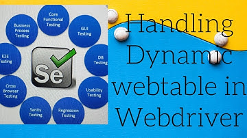 Handling Dynamic WebTable in Webdriver